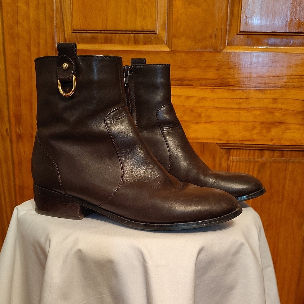 Ralph Lauren Brown Leather Women's Ankle Boots